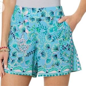 Lilly Pulitzer 5" Neilah Shorts Frenchie Blue Mosaic Shells Size Small